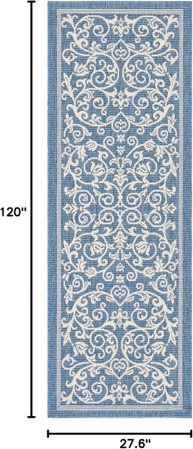 image:imageSAFAVIEH Washable Rug Outdoor Courtyard Collection 4 x 57 Terracotta amp Natural NonShedding amp Easy Cleaning Ideal for Patio Backyard Mudroom CY20983202BlueNatural