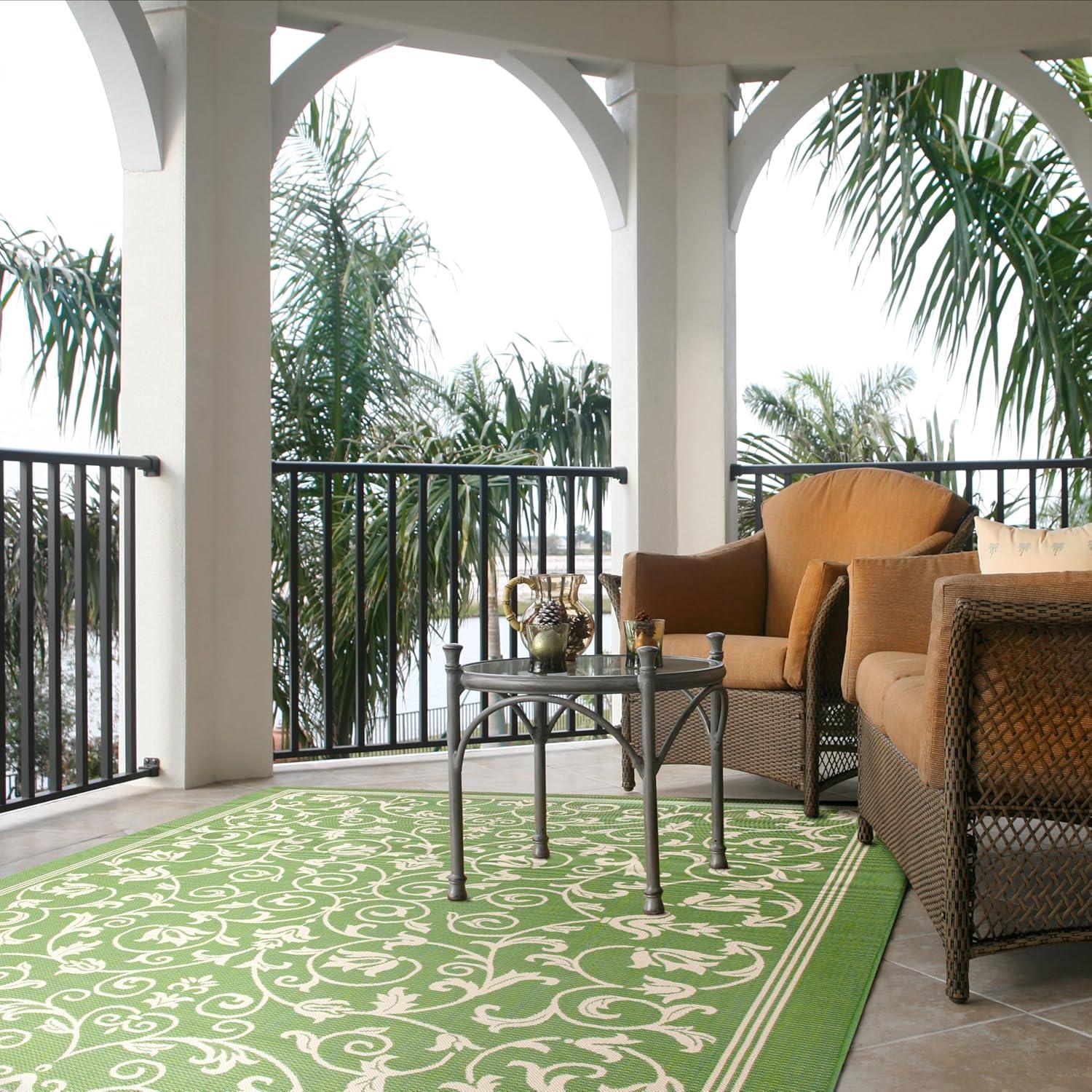 image:imageSAFAVIEH Washable Rug Outdoor Courtyard Collection 4 x 57 Terracotta amp Natural NonShedding amp Easy Cleaning Ideal for Patio Backyard Mudroom CY20983202OliveNatural