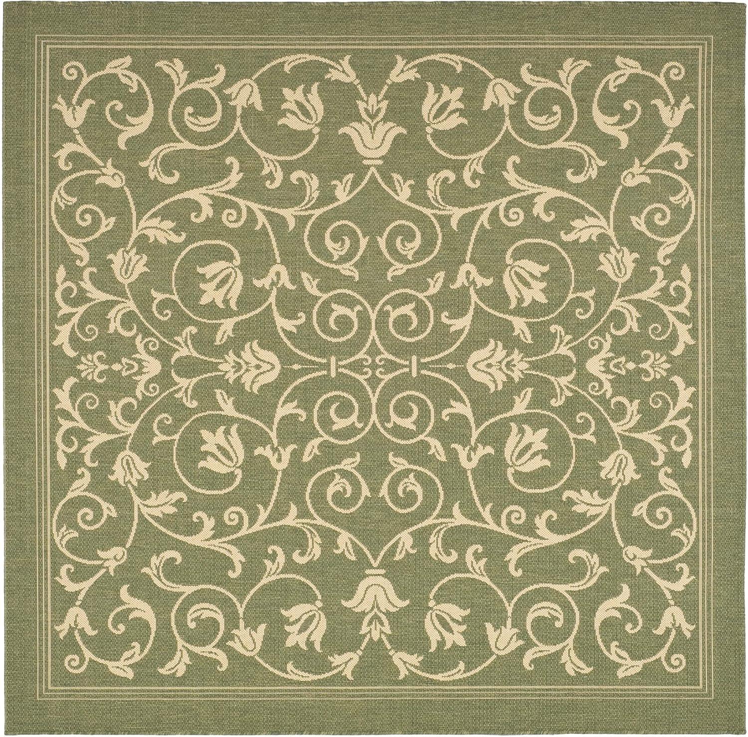 image:imageSAFAVIEH Washable Rug Outdoor Courtyard Collection 4 x 57 Terracotta amp Natural NonShedding amp Easy Cleaning Ideal for Patio Backyard Mudroom CY20983202OliveNatural