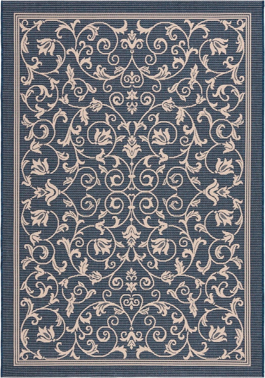 image:imageSAFAVIEH Washable Rug Outdoor Courtyard Collection 4 x 57 Terracotta amp Natural NonShedding amp Easy Cleaning Ideal for Patio Backyard Mudroom CY20983202NavyBeige