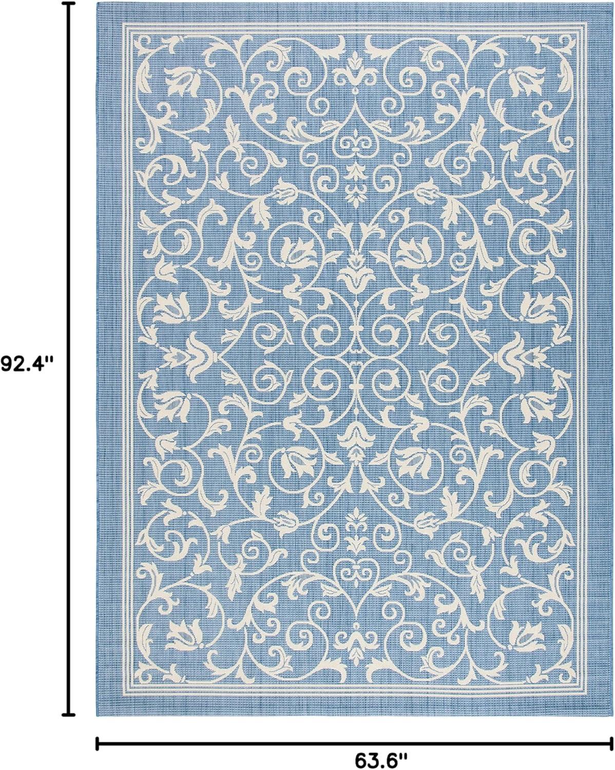 image:imageSAFAVIEH Washable Rug Outdoor Courtyard Collection 4 x 57 Terracotta amp Natural NonShedding amp Easy Cleaning Ideal for Patio Backyard Mudroom CY20983202BlueNatural