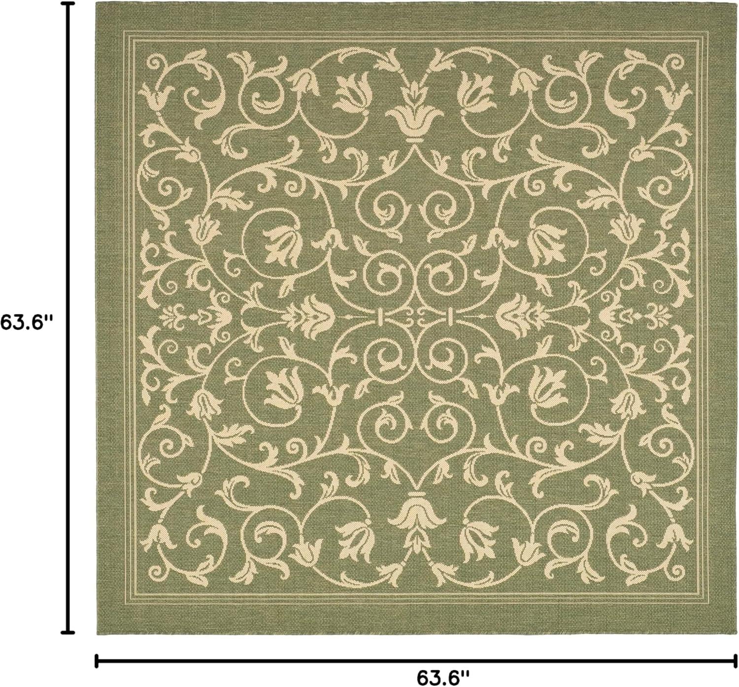 image:imageSAFAVIEH Washable Rug Outdoor Courtyard Collection 4 x 57 Terracotta amp Natural NonShedding amp Easy Cleaning Ideal for Patio Backyard Mudroom CY20983202OliveNatural