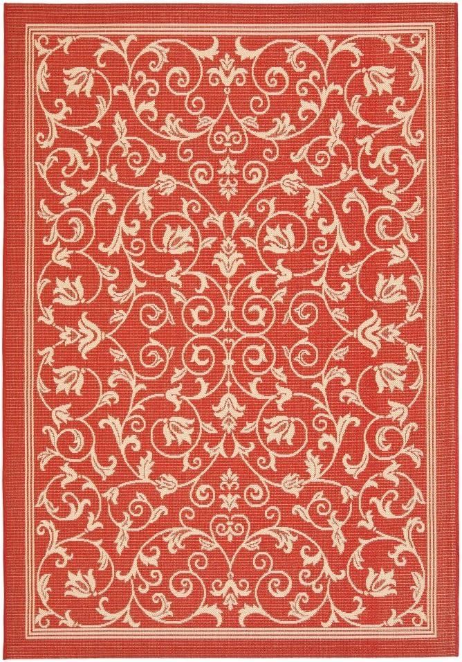 image:imageSAFAVIEH Washable Rug Outdoor Courtyard Collection 4 x 57 Terracotta amp Natural NonShedding amp Easy Cleaning Ideal for Patio Backyard Mudroom CY20983202RedNatural