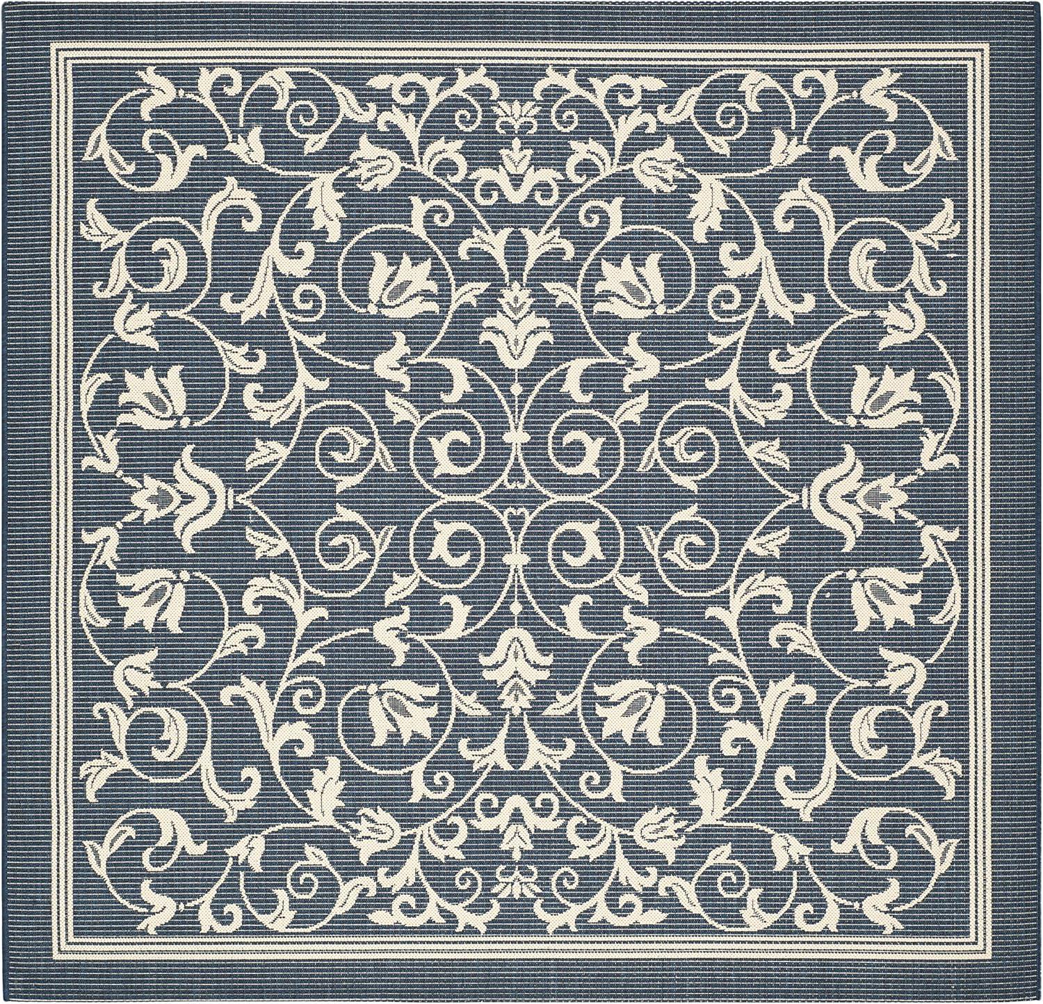 image:imageSAFAVIEH Washable Rug Outdoor Courtyard Collection 4 x 57 Terracotta amp Natural NonShedding amp Easy Cleaning Ideal for Patio Backyard Mudroom CY20983202NavyBeige