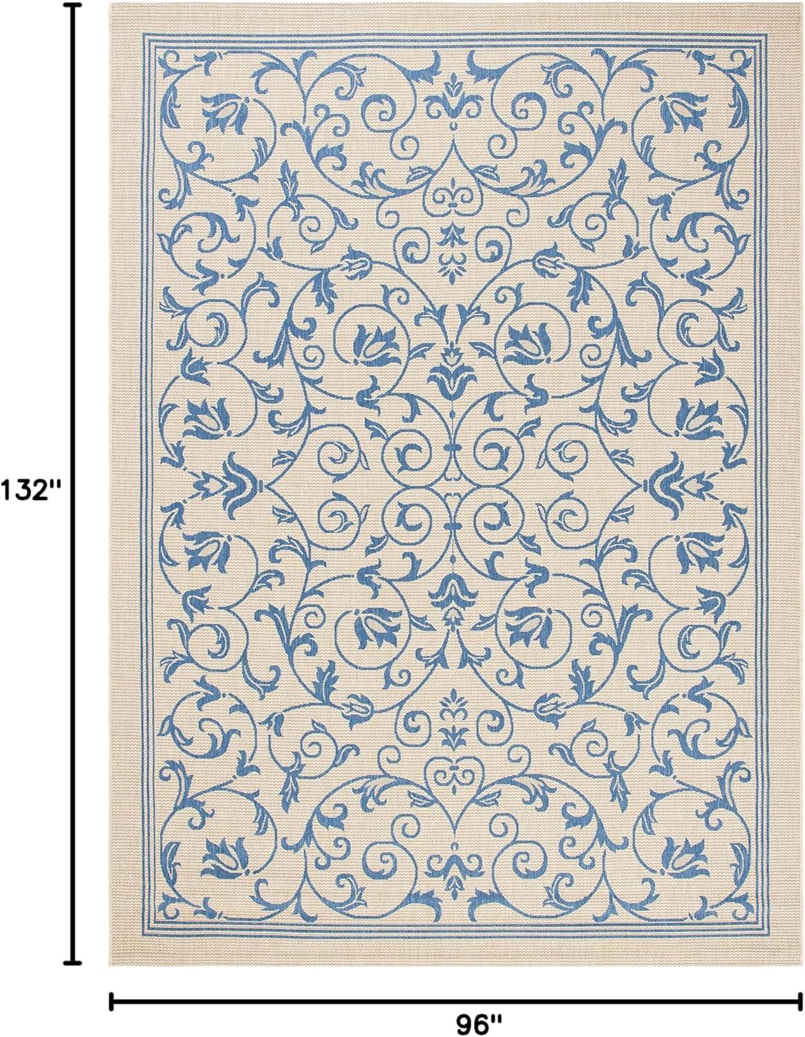 image:imageSAFAVIEH Washable Rug Outdoor Courtyard Collection 4 x 57 Terracotta amp Natural NonShedding amp Easy Cleaning Ideal for Patio Backyard Mudroom CY20983202NaturalBlue