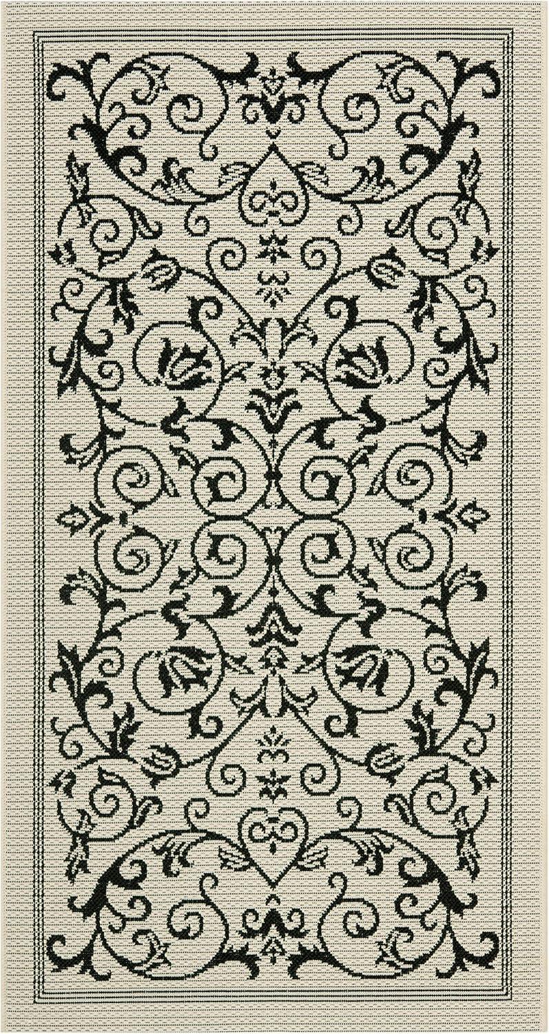 image:imageSAFAVIEH Washable Rug Outdoor Courtyard Collection 4 x 57 Terracotta amp Natural NonShedding amp Easy Cleaning Ideal for Patio Backyard Mudroom CY20983202SandBlack