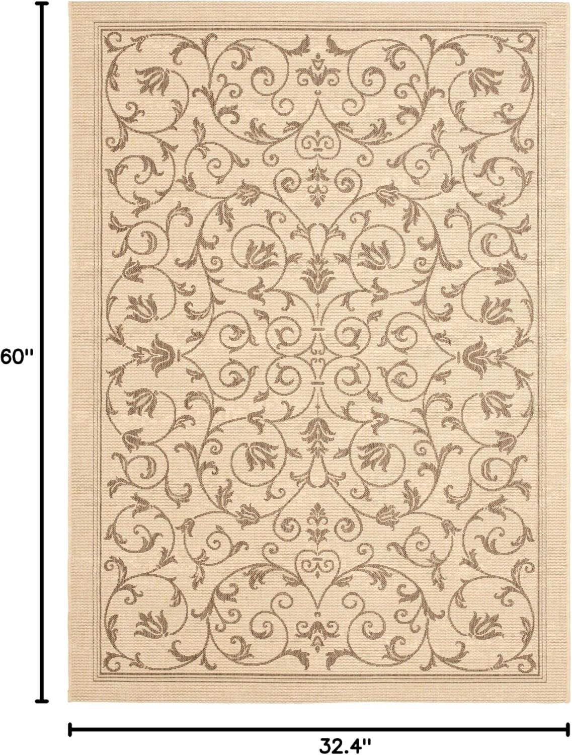image:imageSAFAVIEH Washable Rug Outdoor Courtyard Collection 4 x 57 Terracotta amp Natural NonShedding amp Easy Cleaning Ideal for Patio Backyard Mudroom CY20983202NaturalBrown