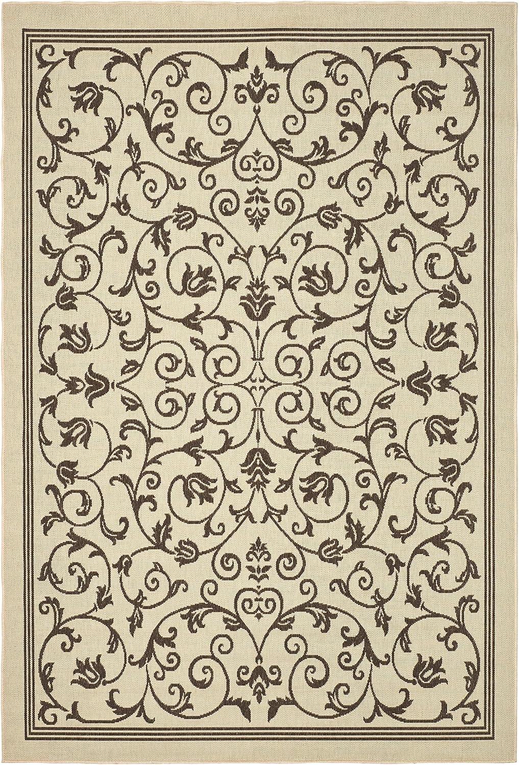 image:imageSAFAVIEH Washable Rug Outdoor Courtyard Collection 4 x 57 Terracotta amp Natural NonShedding amp Easy Cleaning Ideal for Patio Backyard Mudroom CY20983202NaturalBrown