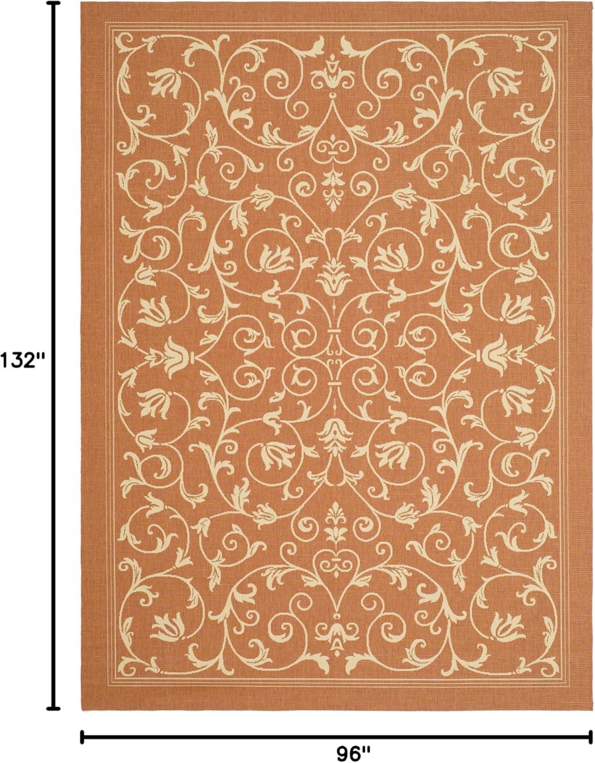 image:imageSAFAVIEH Washable Rug Outdoor Courtyard Collection 4 x 57 Terracotta amp Natural NonShedding amp Easy Cleaning Ideal for Patio Backyard Mudroom CY20983202TerracottaNatural