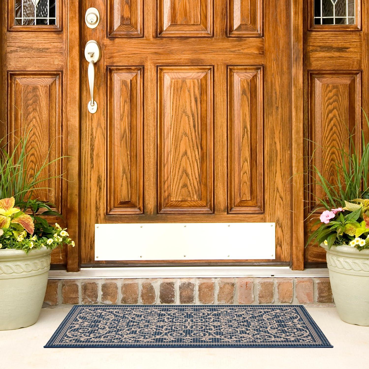image:imageSAFAVIEH Washable Rug Outdoor Courtyard Collection 4 x 57 Terracotta amp Natural NonShedding amp Easy Cleaning Ideal for Patio Backyard Mudroom CY20983202NavyBeige