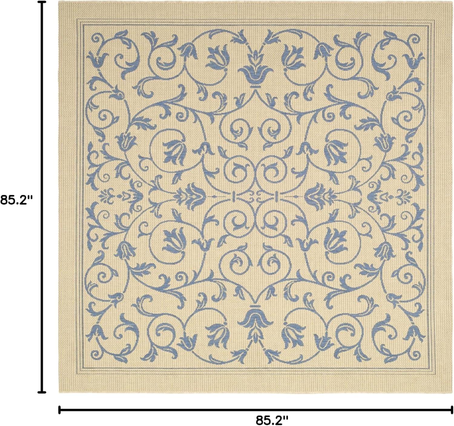image:imageSAFAVIEH Washable Rug Outdoor Courtyard Collection 4 x 57 Terracotta amp Natural NonShedding amp Easy Cleaning Ideal for Patio Backyard Mudroom CY20983202NaturalBlue