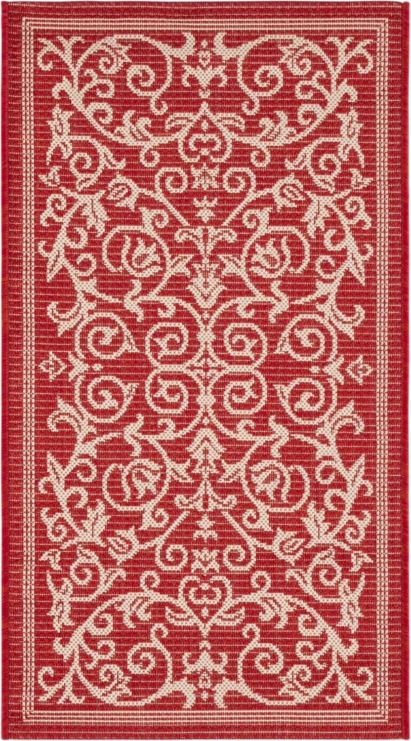 image:imageSAFAVIEH Washable Rug Outdoor Courtyard Collection 4 x 57 Terracotta amp Natural NonShedding amp Easy Cleaning Ideal for Patio Backyard Mudroom CY20983202RedNatural