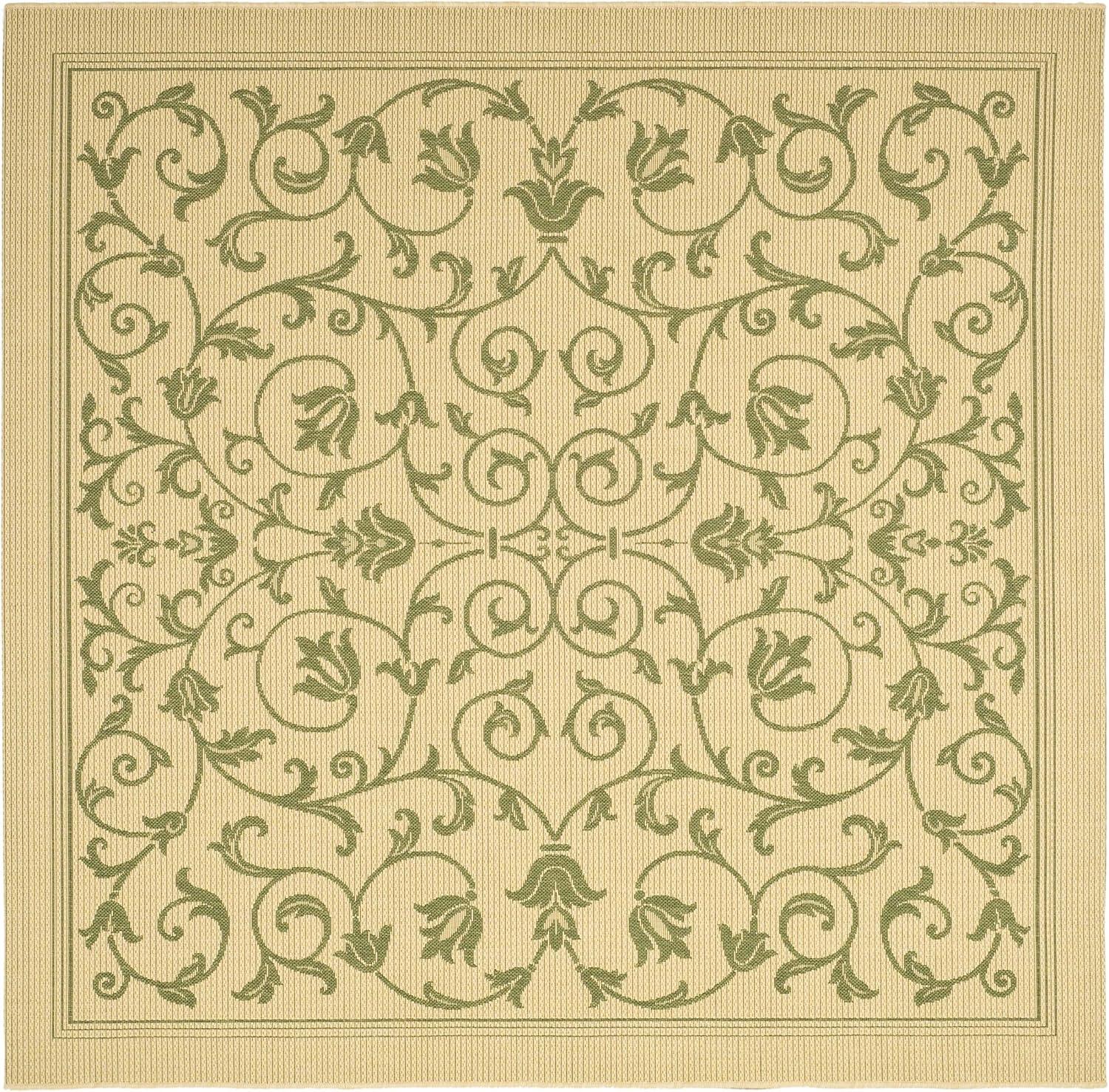 image:imageSAFAVIEH Washable Rug Outdoor Courtyard Collection 4 x 57 Terracotta amp Natural NonShedding amp Easy Cleaning Ideal for Patio Backyard Mudroom CY20983202NaturalOlive