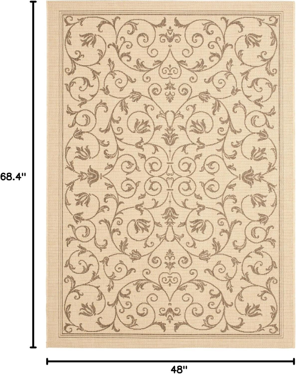 image:imageSAFAVIEH Washable Rug Outdoor Courtyard Collection 4 x 57 Terracotta amp Natural NonShedding amp Easy Cleaning Ideal for Patio Backyard Mudroom CY20983202NaturalBrown