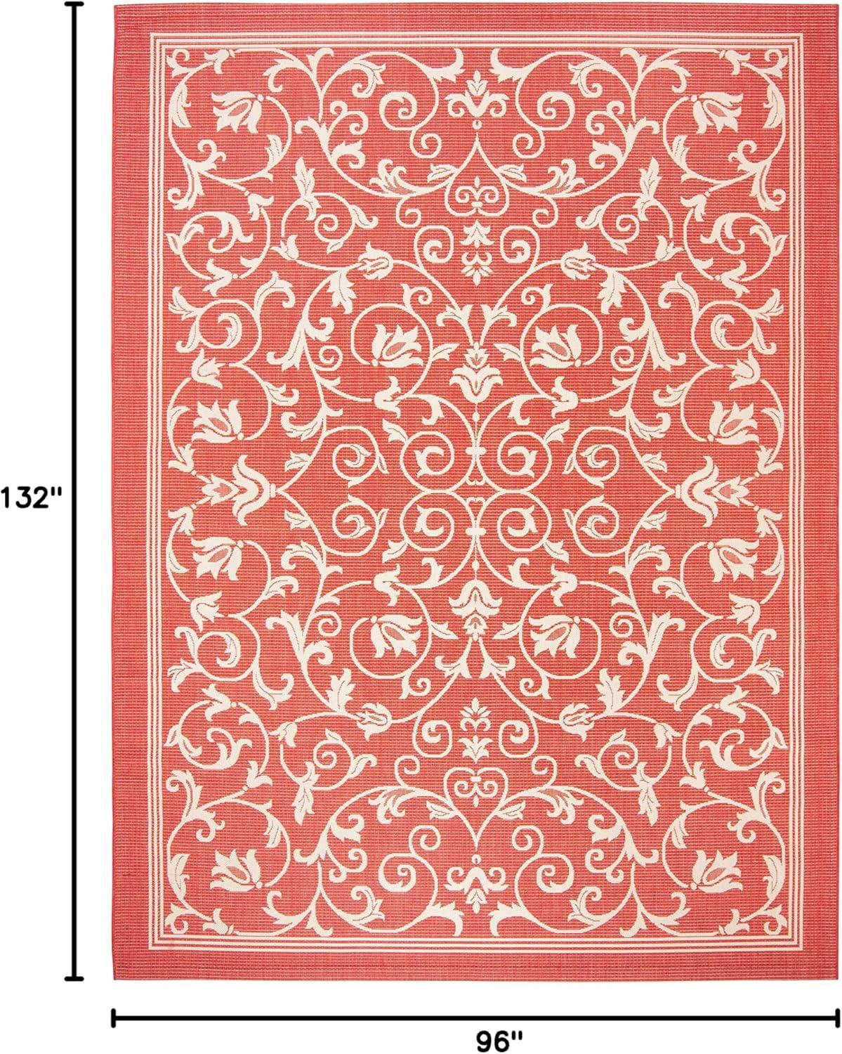 image:imageSAFAVIEH Washable Rug Outdoor Courtyard Collection 4 x 57 Terracotta amp Natural NonShedding amp Easy Cleaning Ideal for Patio Backyard Mudroom CY20983202RedNatural