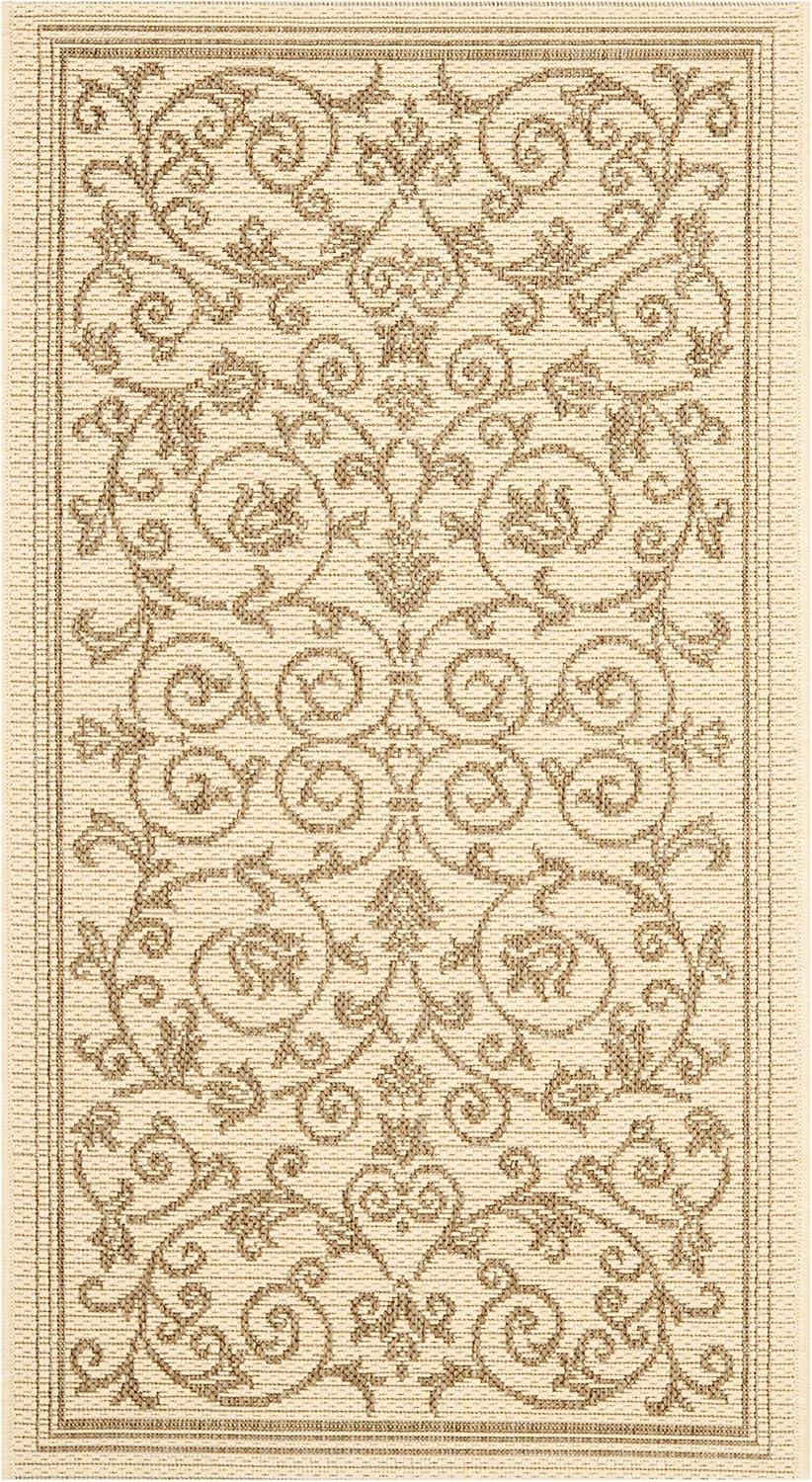 image:imageSAFAVIEH Washable Rug Outdoor Courtyard Collection 4 x 57 Terracotta amp Natural NonShedding amp Easy Cleaning Ideal for Patio Backyard Mudroom CY20983202NaturalBrown