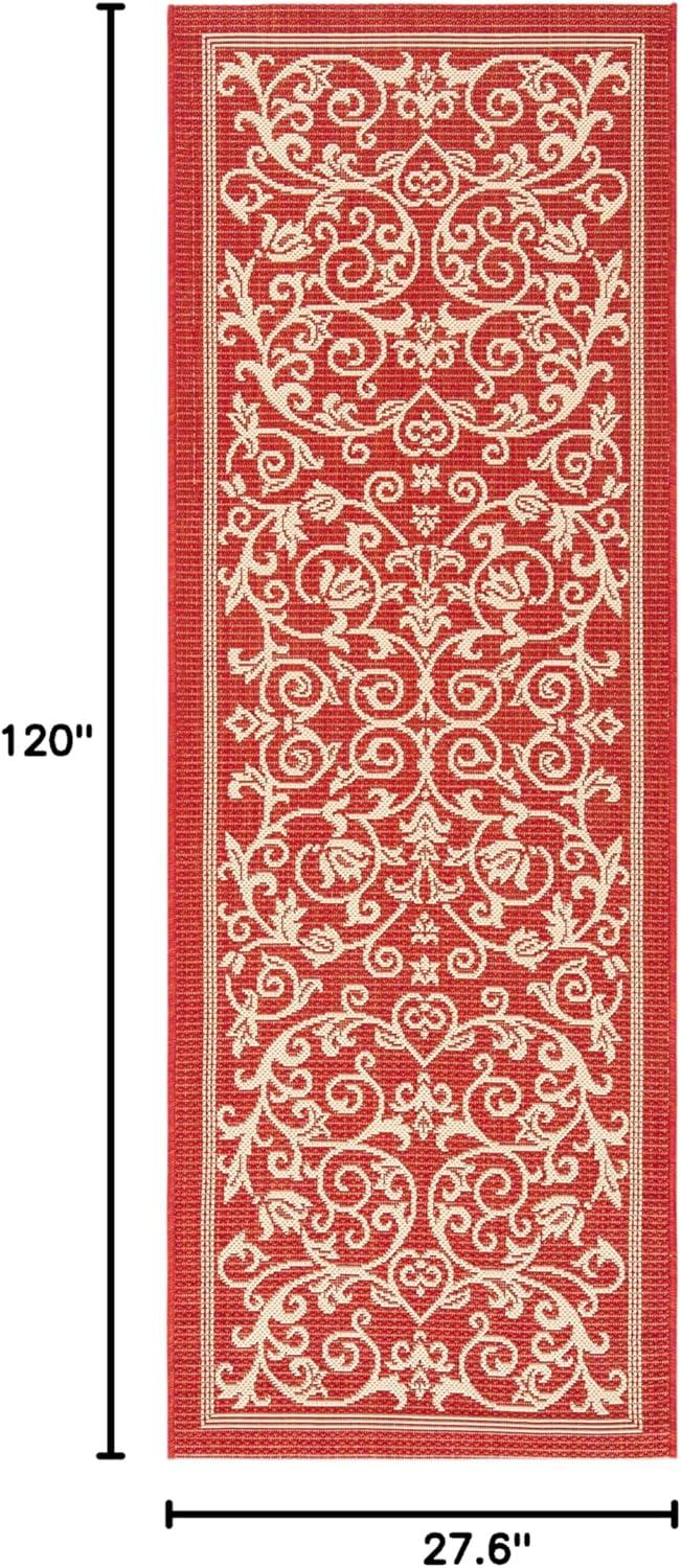 image:imageSAFAVIEH Washable Rug Outdoor Courtyard Collection 4 x 57 Terracotta amp Natural NonShedding amp Easy Cleaning Ideal for Patio Backyard Mudroom CY20983202RedNatural