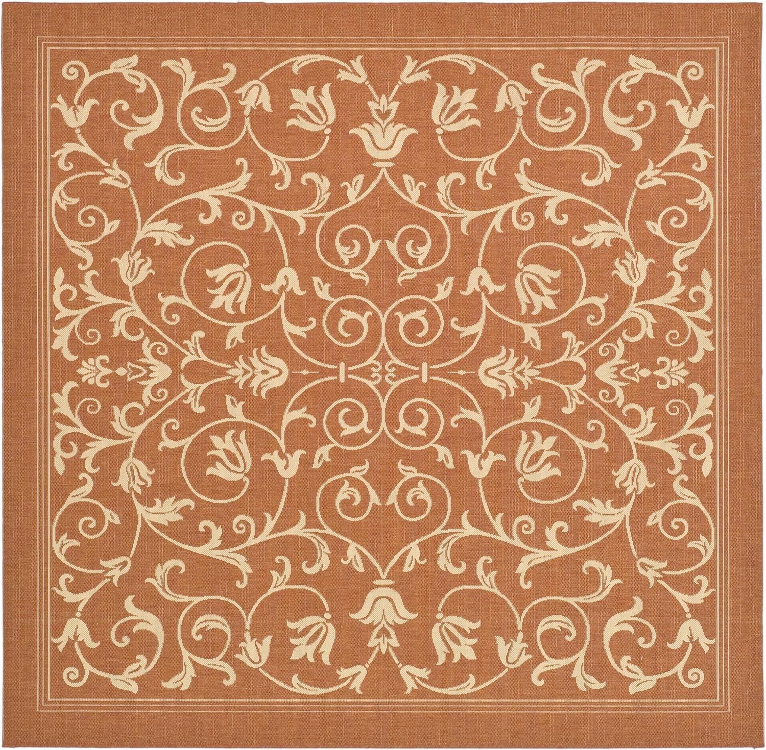 image:imageSAFAVIEH Washable Rug Outdoor Courtyard Collection 4 x 57 Terracotta amp Natural NonShedding amp Easy Cleaning Ideal for Patio Backyard Mudroom CY20983202TerracottaNatural