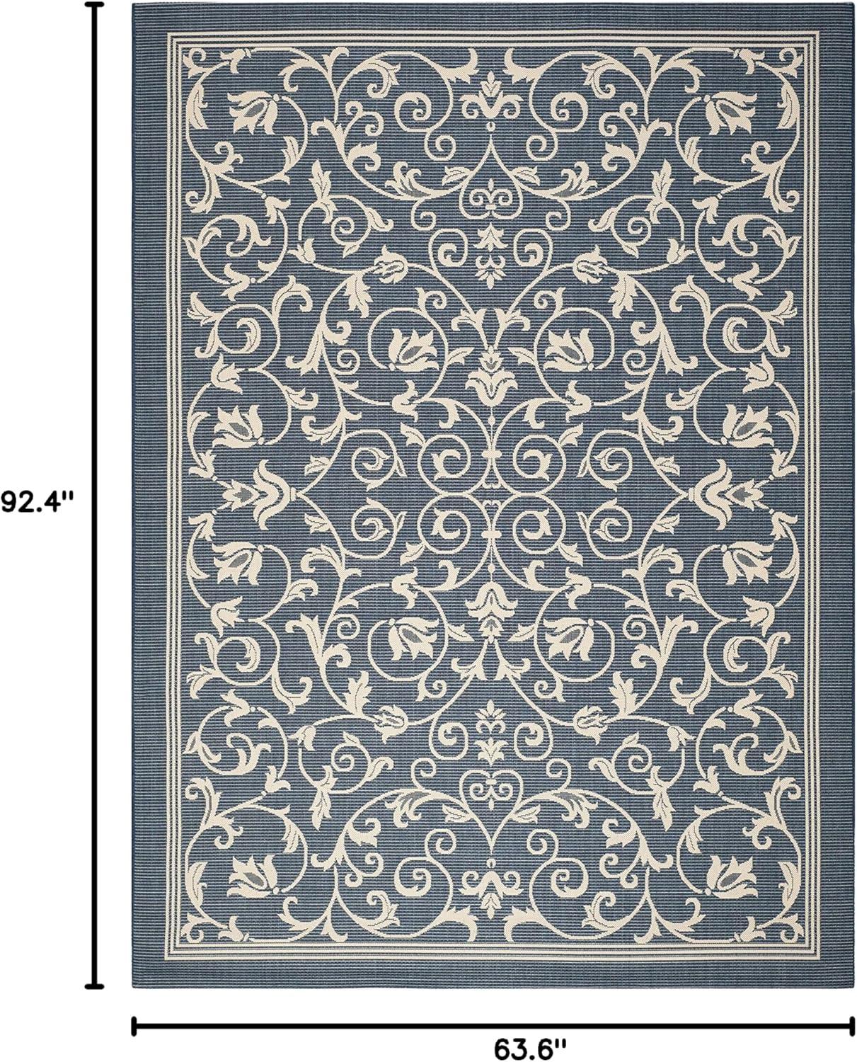 image:imageSAFAVIEH Washable Rug Outdoor Courtyard Collection 4 x 57 Terracotta amp Natural NonShedding amp Easy Cleaning Ideal for Patio Backyard Mudroom CY20983202NavyBeige