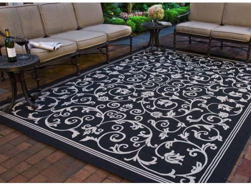 image:imageSAFAVIEH Washable Rug Outdoor Courtyard Collection 4 x 57 Terracotta amp Natural NonShedding amp Easy Cleaning Ideal for Patio Backyard Mudroom CY20983202BlackSand