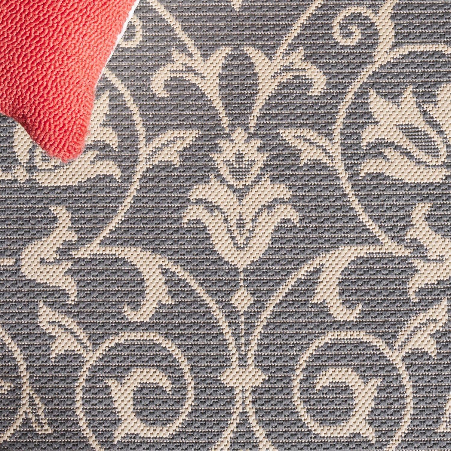 image:imageSAFAVIEH Washable Rug Outdoor Courtyard Collection 4 x 57 Terracotta amp Natural NonShedding amp Easy Cleaning Ideal for Patio Backyard Mudroom CY20983202GreyNatural