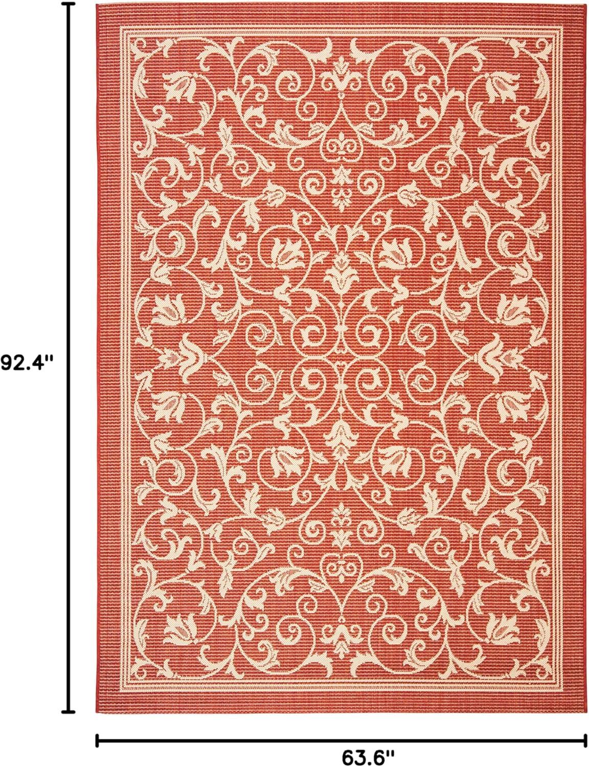 image:imageSAFAVIEH Washable Rug Outdoor Courtyard Collection 4 x 57 Terracotta amp Natural NonShedding amp Easy Cleaning Ideal for Patio Backyard Mudroom CY20983202RedNatural