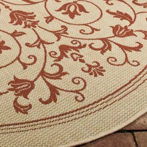 image:imageSAFAVIEH Washable Rug Outdoor Courtyard Collection 4 x 57 Terracotta amp Natural NonShedding amp Easy Cleaning Ideal for Patio Backyard Mudroom CY20983202NaturalTerra