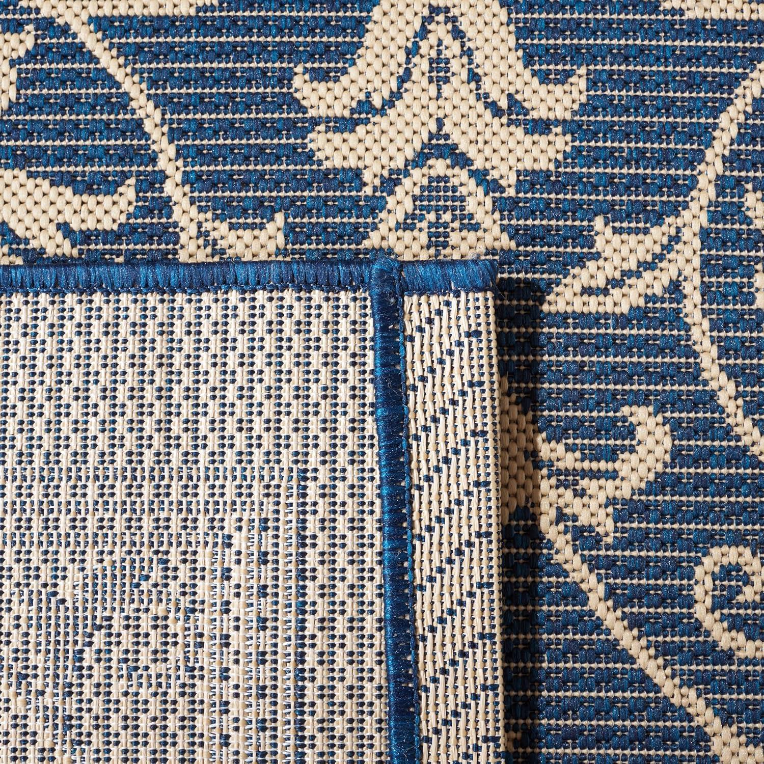 image:imageSAFAVIEH Washable Rug Outdoor Courtyard Collection 4 x 57 Terracotta amp Natural NonShedding amp Easy Cleaning Ideal for Patio Backyard Mudroom CY20983202NavyBeige