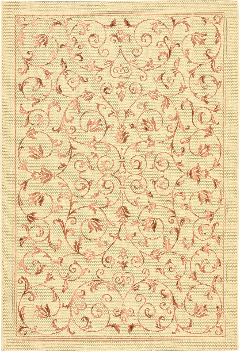 image:imageSAFAVIEH Washable Rug Outdoor Courtyard Collection 4 x 57 Terracotta amp Natural NonShedding amp Easy Cleaning Ideal for Patio Backyard Mudroom CY20983202NaturalTerra