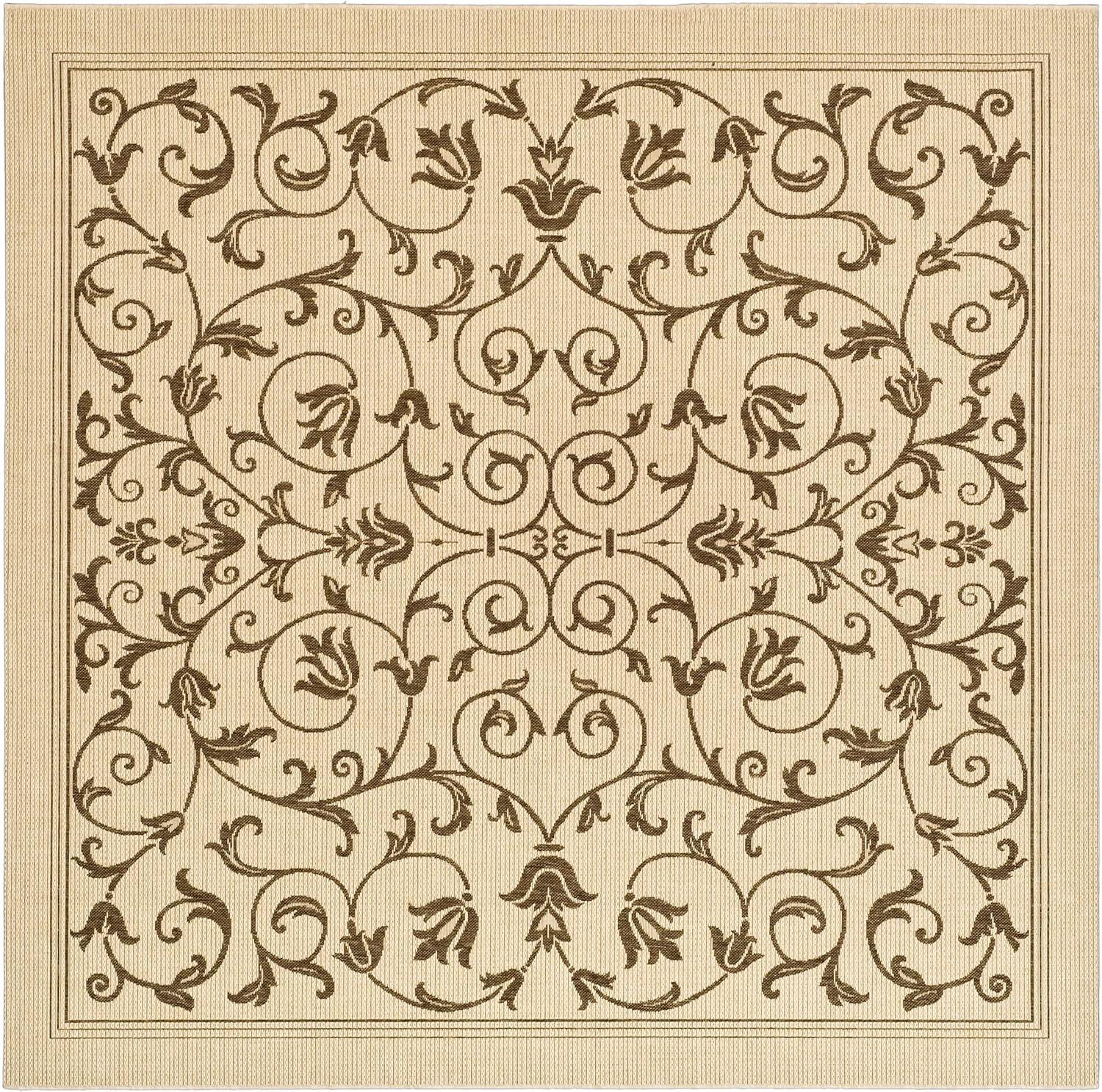 image:imageSAFAVIEH Washable Rug Outdoor Courtyard Collection 4 x 57 Terracotta amp Natural NonShedding amp Easy Cleaning Ideal for Patio Backyard Mudroom CY20983202NaturalBrown