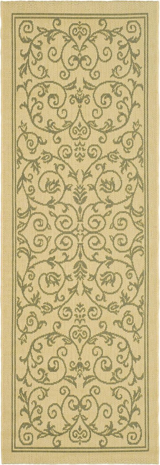 image:imageSAFAVIEH Washable Rug Outdoor Courtyard Collection 4 x 57 Terracotta amp Natural NonShedding amp Easy Cleaning Ideal for Patio Backyard Mudroom CY20983202NaturalOlive