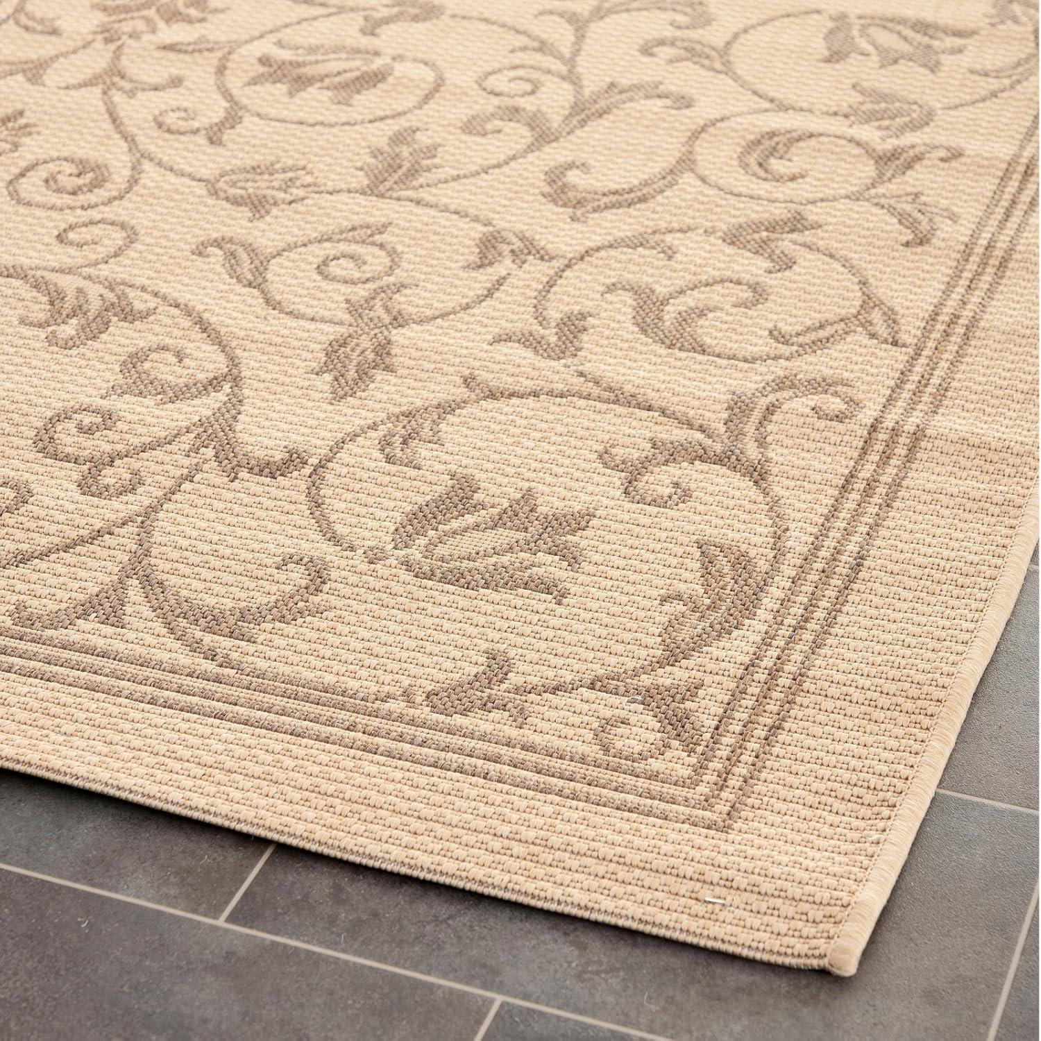 image:imageSAFAVIEH Washable Rug Outdoor Courtyard Collection 4 x 57 Terracotta amp Natural NonShedding amp Easy Cleaning Ideal for Patio Backyard Mudroom CY20983202RedNatural