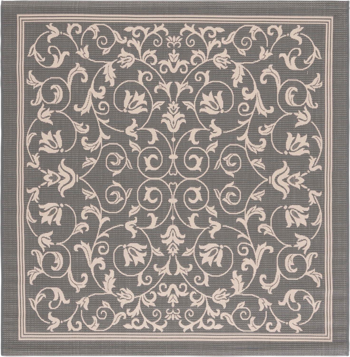 image:imageSAFAVIEH Washable Rug Outdoor Courtyard Collection 4 x 57 Terracotta amp Natural NonShedding amp Easy Cleaning Ideal for Patio Backyard Mudroom CY20983202GreyNatural