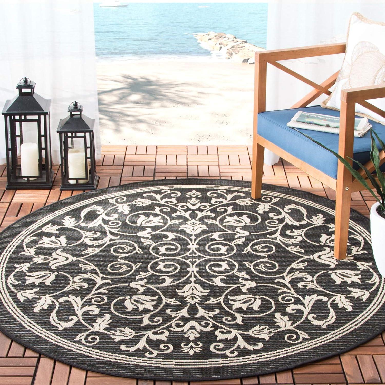 image:imageSAFAVIEH Washable Rug Outdoor Courtyard Collection 4 x 57 Terracotta amp Natural NonShedding amp Easy Cleaning Ideal for Patio Backyard Mudroom CY20983202BlackSand