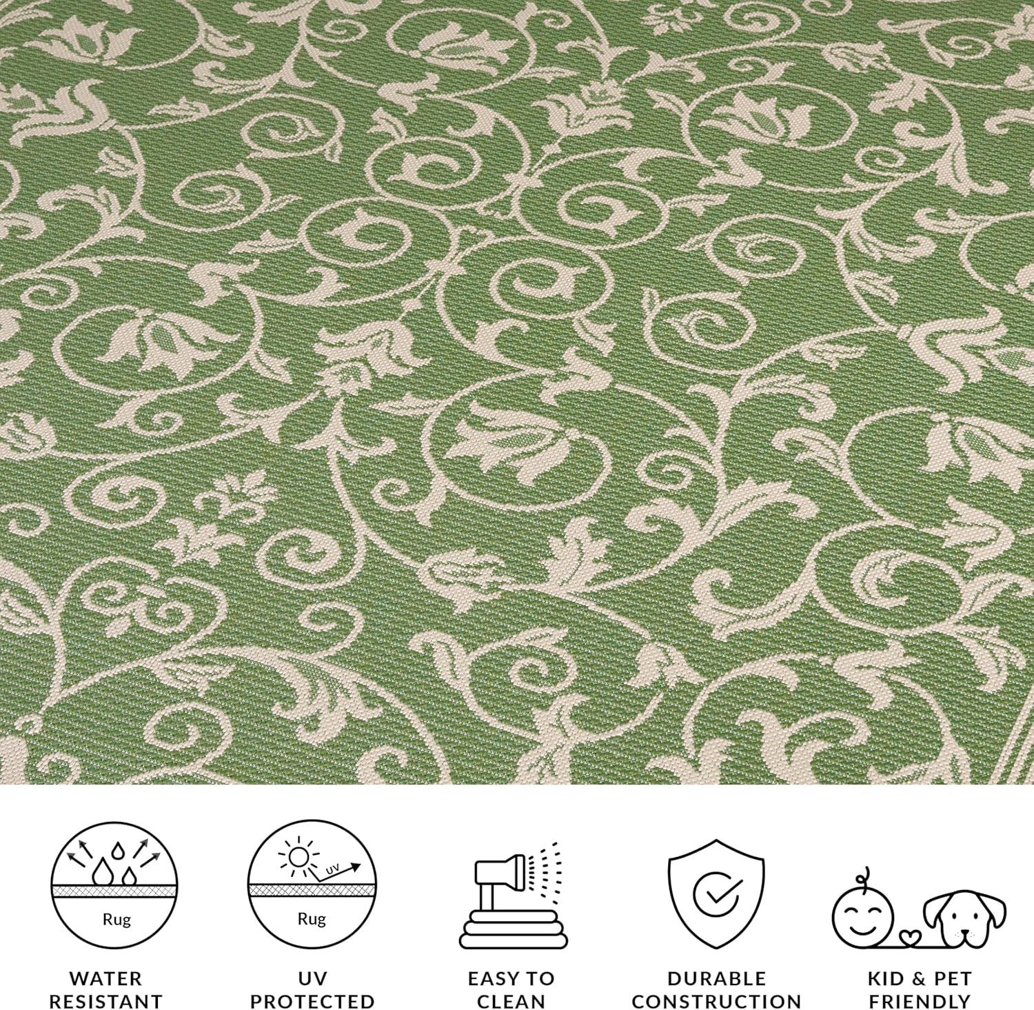 image:imageSAFAVIEH Washable Rug Outdoor Courtyard Collection 4 x 57 Terracotta amp Natural NonShedding amp Easy Cleaning Ideal for Patio Backyard Mudroom CY20983202OliveNatural