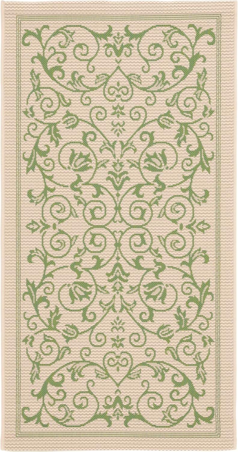 image:imageSAFAVIEH Washable Rug Outdoor Courtyard Collection 4 x 57 Terracotta amp Natural NonShedding amp Easy Cleaning Ideal for Patio Backyard Mudroom CY20983202NaturalOlive