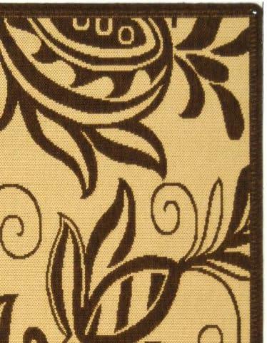 image:imageSAFAVIEH Washable Rug Outdoor Courtyard Collection 53 x 77 Chocolate amp Natural NonShedding amp Easy Cleaning Ideal for Patio Backyard Mudroom CY29613409NaturalBrown