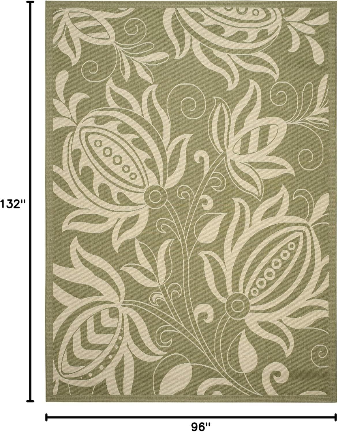image:imageSAFAVIEH Washable Rug Outdoor Courtyard Collection 53 x 77 Chocolate amp Natural NonShedding amp Easy Cleaning Ideal for Patio Backyard Mudroom CY29613409OliveNatural