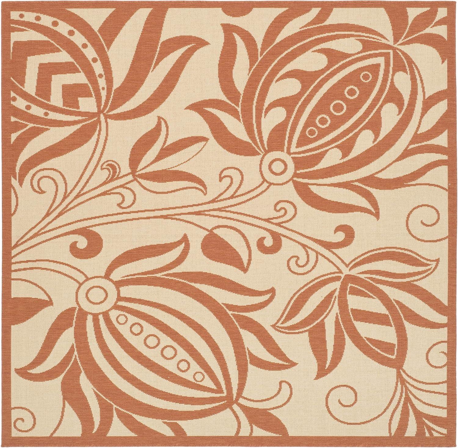 image:imageSAFAVIEH Washable Rug Outdoor Courtyard Collection 53 x 77 Chocolate amp Natural NonShedding amp Easy Cleaning Ideal for Patio Backyard Mudroom CY29613409NaturalTerra