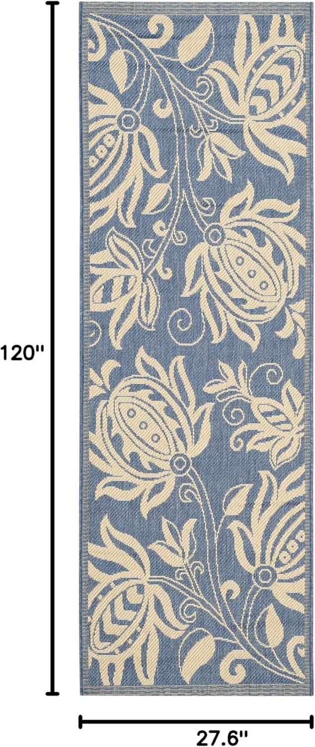 image:imageSAFAVIEH Washable Rug Outdoor Courtyard Collection 53 x 77 Chocolate amp Natural NonShedding amp Easy Cleaning Ideal for Patio Backyard Mudroom CY29613409BlueNatural
