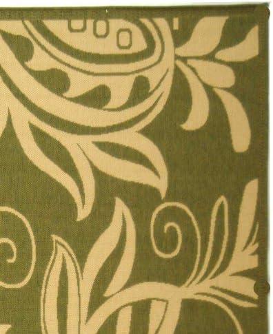 image:imageSAFAVIEH Washable Rug Outdoor Courtyard Collection 53 x 77 Chocolate amp Natural NonShedding amp Easy Cleaning Ideal for Patio Backyard Mudroom CY29613409OliveNatural