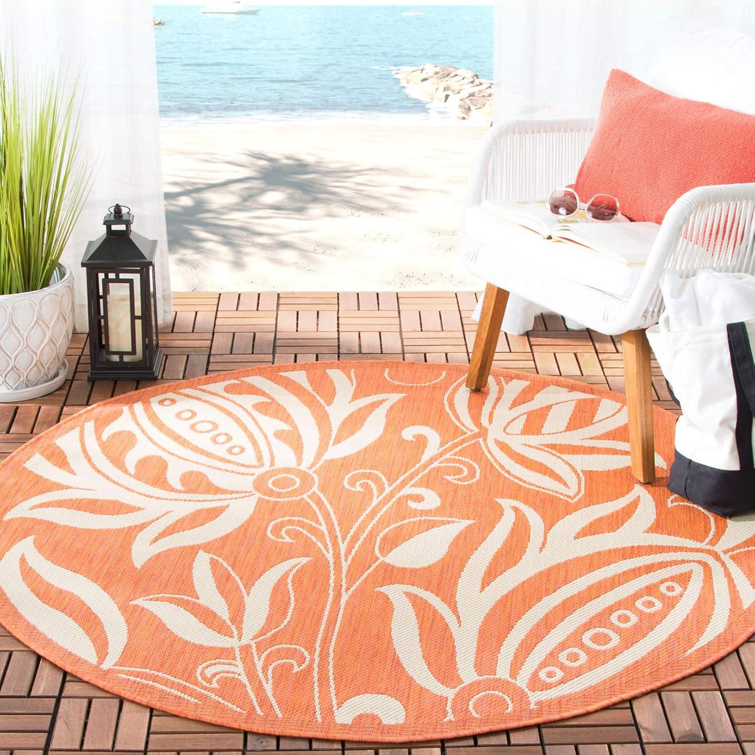 image:imageSAFAVIEH Washable Rug Outdoor Courtyard Collection 53 x 77 Chocolate amp Natural NonShedding amp Easy Cleaning Ideal for Patio Backyard Mudroom CY29613409TerracottaNatural