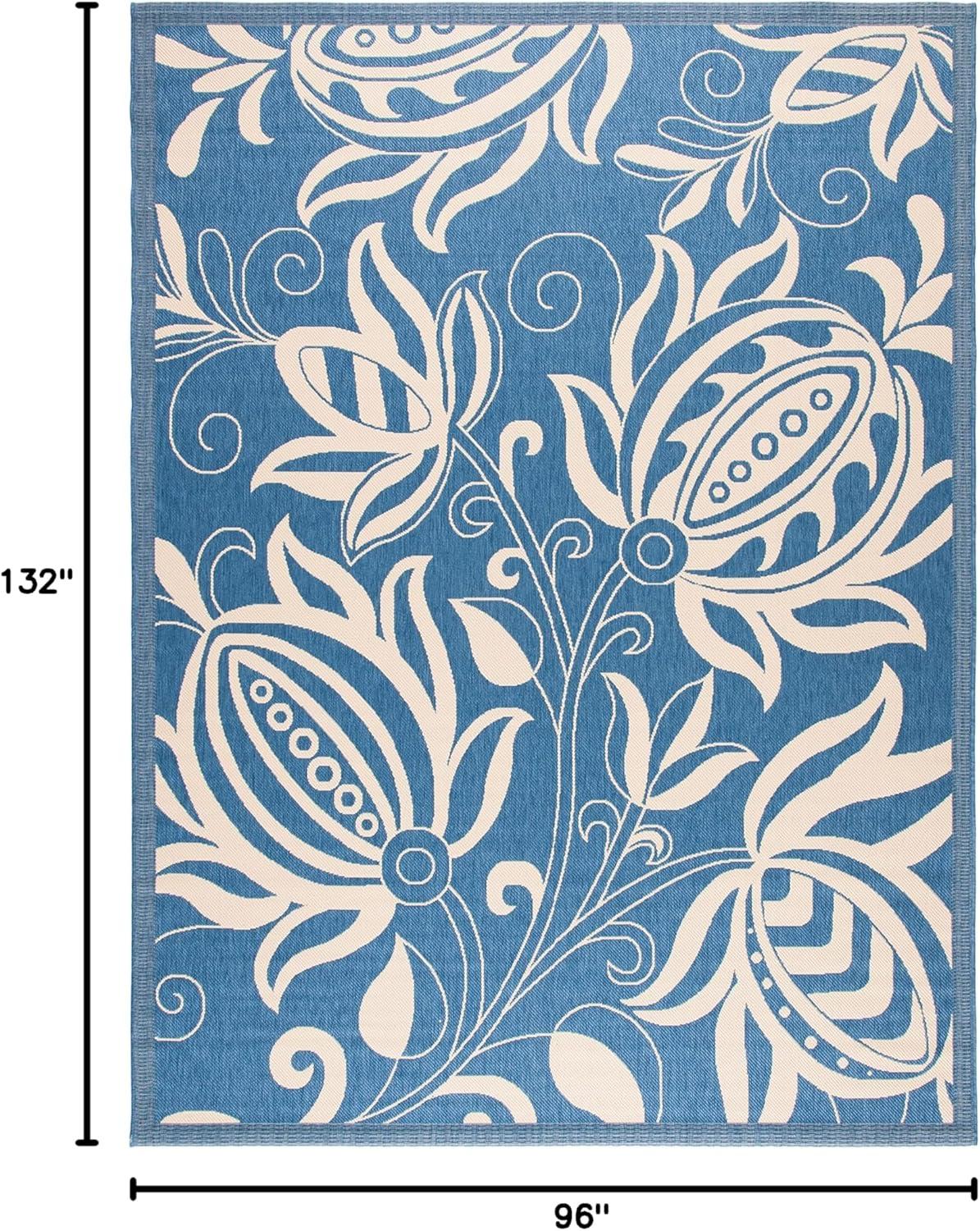image:imageSAFAVIEH Washable Rug Outdoor Courtyard Collection 53 x 77 Chocolate amp Natural NonShedding amp Easy Cleaning Ideal for Patio Backyard Mudroom CY29613409BlueNatural