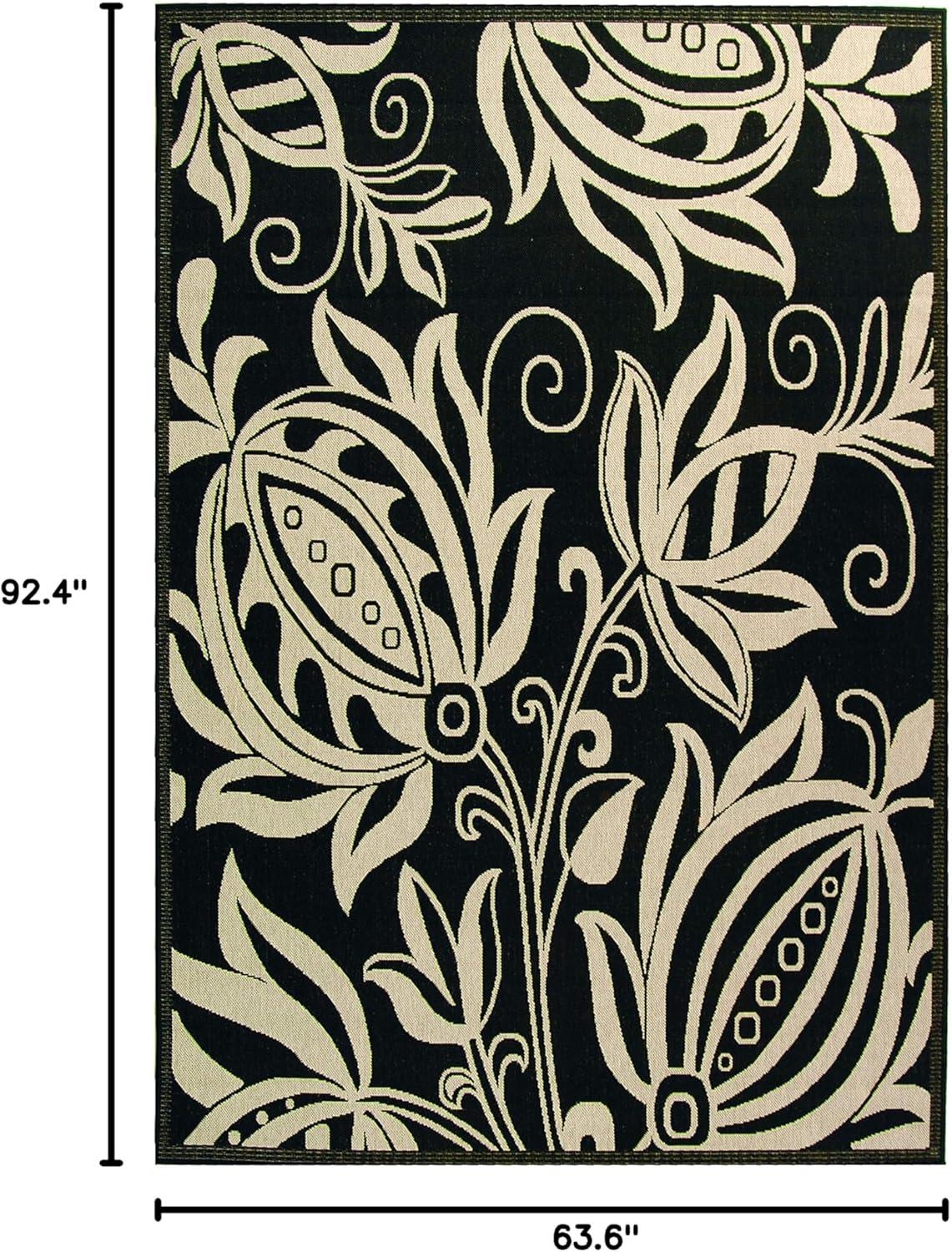image:imageSAFAVIEH Washable Rug Outdoor Courtyard Collection 53 x 77 Chocolate amp Natural NonShedding amp Easy Cleaning Ideal for Patio Backyard Mudroom CY29613409BlackSand