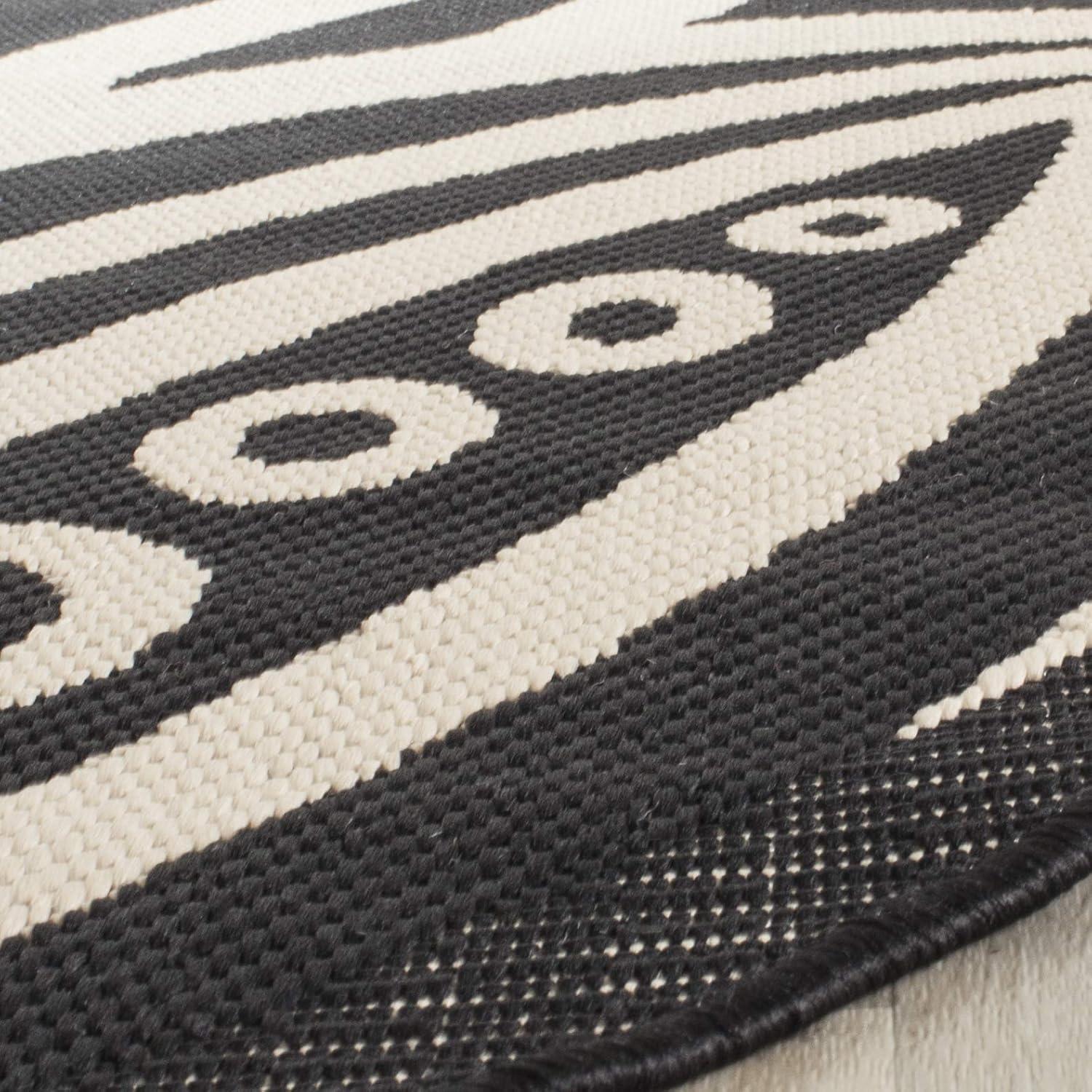 image:imageSAFAVIEH Washable Rug Outdoor Courtyard Collection 53 x 77 Chocolate amp Natural NonShedding amp Easy Cleaning Ideal for Patio Backyard Mudroom CY29613409BlackSand