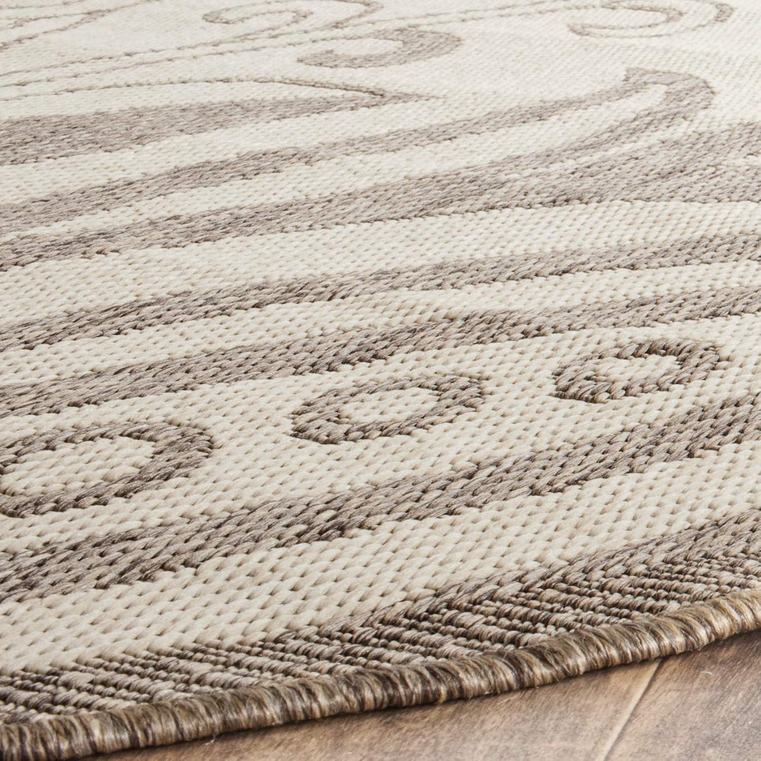image:imageSAFAVIEH Washable Rug Outdoor Courtyard Collection 53 x 77 Chocolate amp Natural NonShedding amp Easy Cleaning Ideal for Patio Backyard Mudroom CY29613409NaturalBrown
