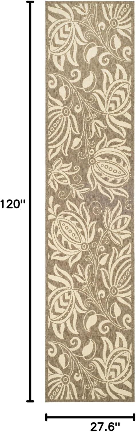 image:imageSAFAVIEH Washable Rug Outdoor Courtyard Collection 53 x 77 Chocolate amp Natural NonShedding amp Easy Cleaning Ideal for Patio Backyard Mudroom CY29613409BrownNatural
