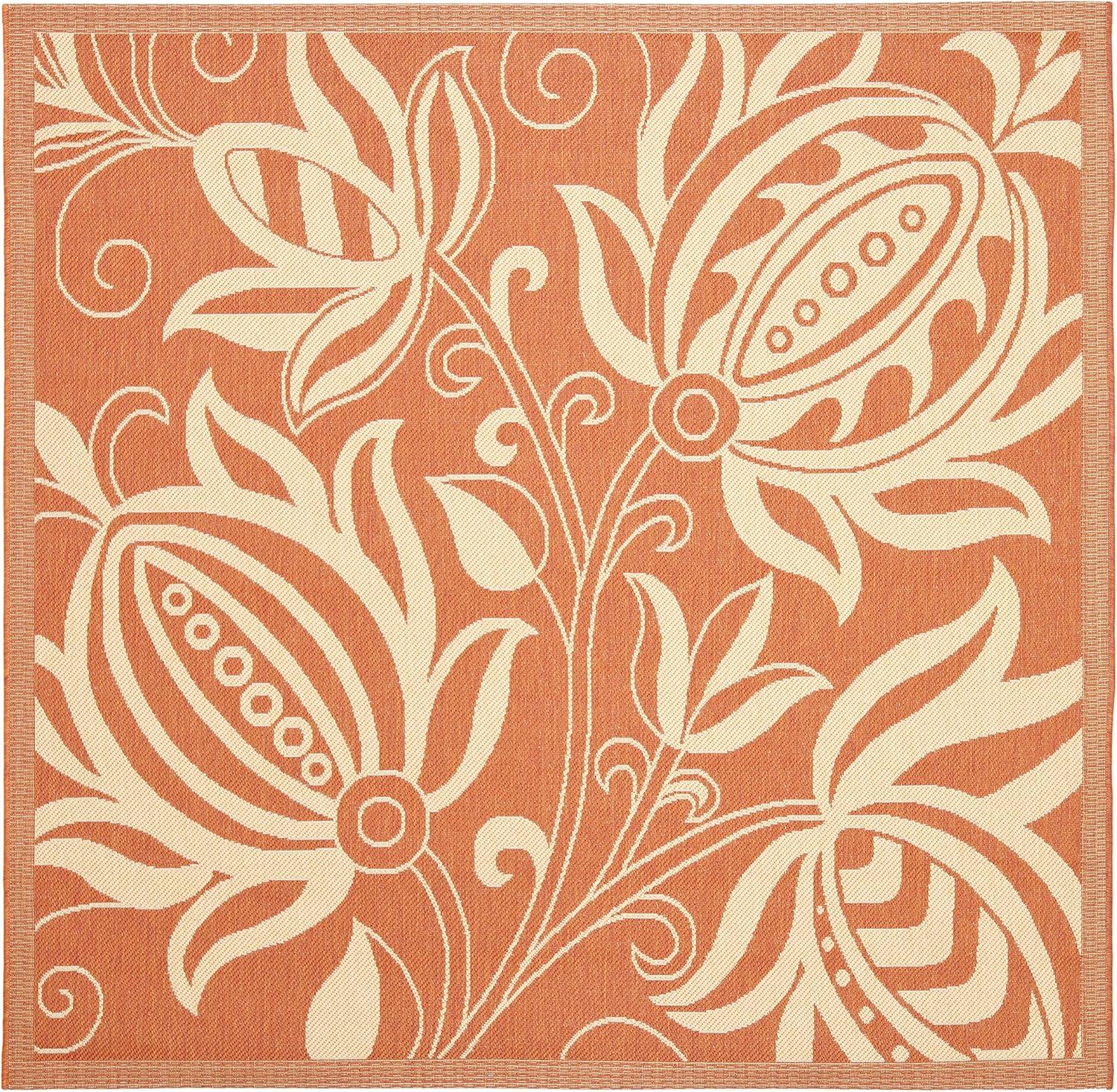 image:imageSAFAVIEH Washable Rug Outdoor Courtyard Collection 53 x 77 Chocolate amp Natural NonShedding amp Easy Cleaning Ideal for Patio Backyard Mudroom CY29613409TerracottaNatural