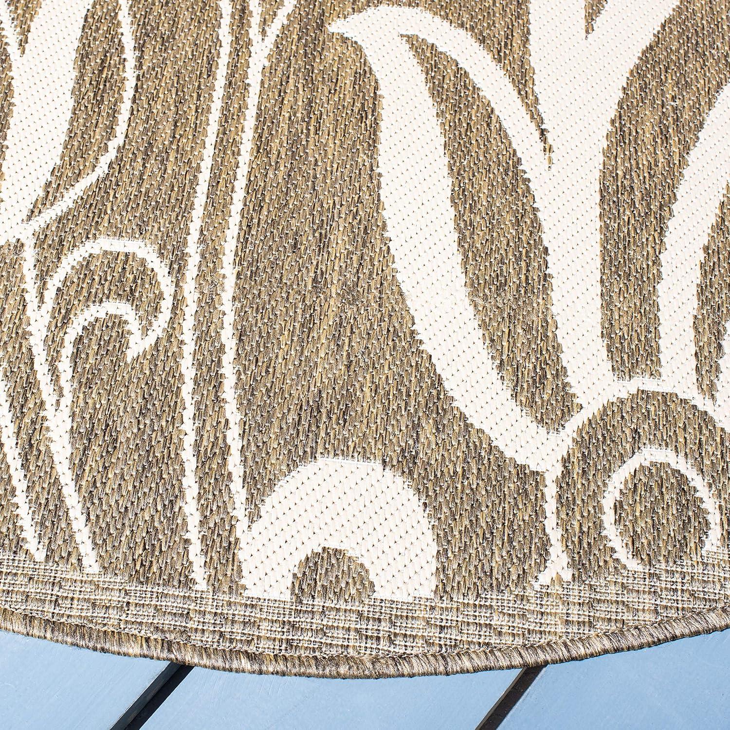 image:imageSAFAVIEH Washable Rug Outdoor Courtyard Collection 53 x 77 Chocolate amp Natural NonShedding amp Easy Cleaning Ideal for Patio Backyard Mudroom CY29613409BrownNatural