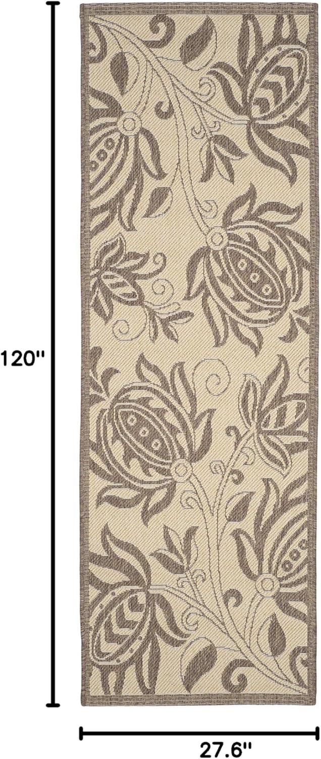 image:imageSAFAVIEH Washable Rug Outdoor Courtyard Collection 53 x 77 Chocolate amp Natural NonShedding amp Easy Cleaning Ideal for Patio Backyard Mudroom CY29613409NaturalBrown